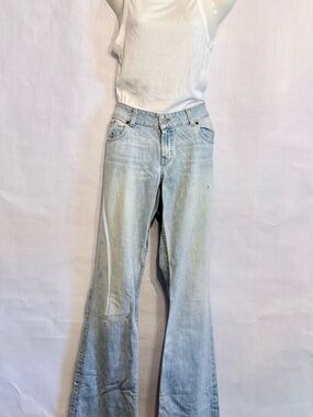 Buckle Light Blue Flared Jeans - Light Blue- For the TALL